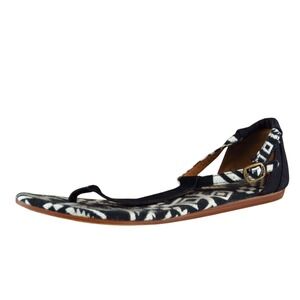 Toms Size 8.5 M Black‎ T-Strap Fabric Women Sandal Shoes